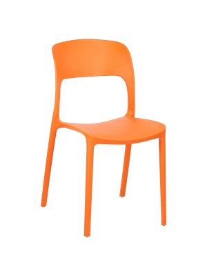 Sedia Omega in Polipropilene Moderne Design Impilabile (Arancione)