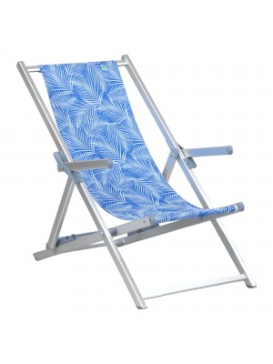 Sedia Sdraio Mare in alluminio con braccioli - SALENTO (Tropical Blu)