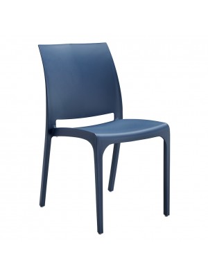 Sedia VOLGA in polipropilene design impilabile per esterno Made in Italy (Blu)