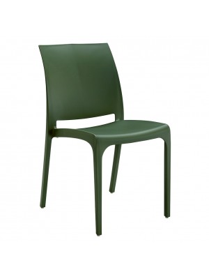 Sedia VOLGA in polipropilene design impilabile per esterno Made in Italy (Verde)