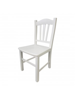 Vista diagonale di una sedia legno paesana Silvana artigianale colore Bianco laccato  Totò Piccinni