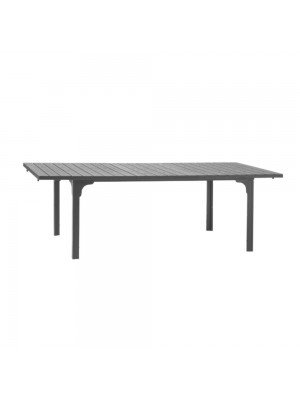 Tavolo allungabile per esterni con struttura in metallo e piano HDPE effetto legno - CILE (Ardesia)