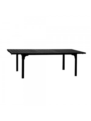 Tavolo allungabile per esterni con struttura in metallo e piano HDPE effetto legno - CILE