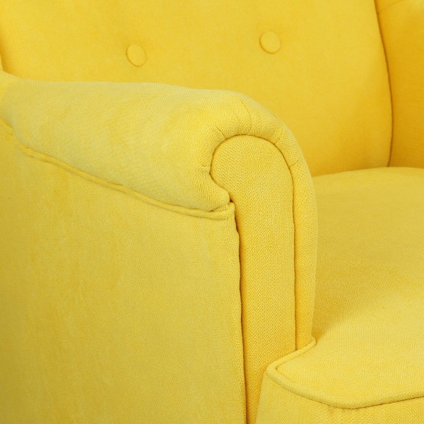 Poltrona classica LILIBET con Schienale Alto e Braccioli (Giallo)