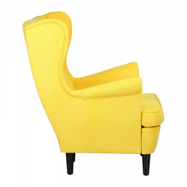 Poltrona classica LILIBET con Schienale Alto e Braccioli (Giallo)